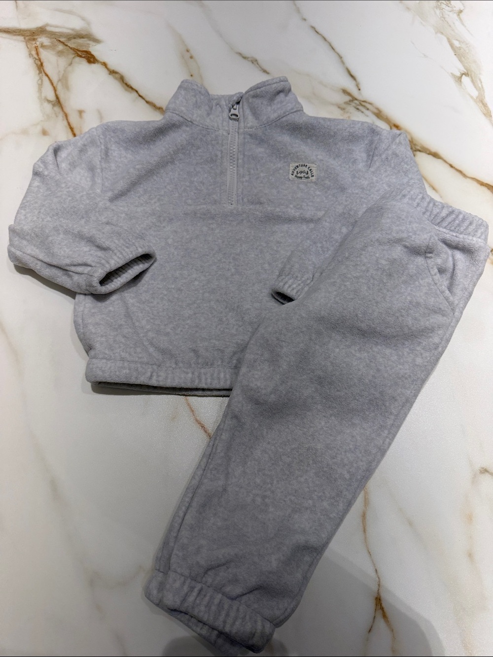Little Planet by Carter's Light Gray Fleece Jacket — Toddler 2T - Picture 2 of 5